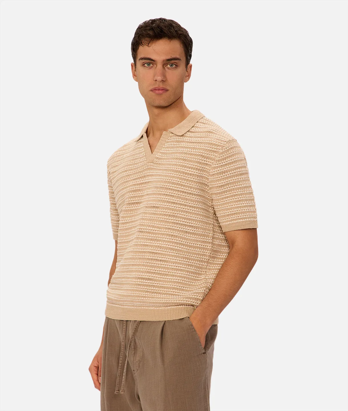 The Matera Polo - Tan/White sold by Industrie Clothing product image thumbnail 4