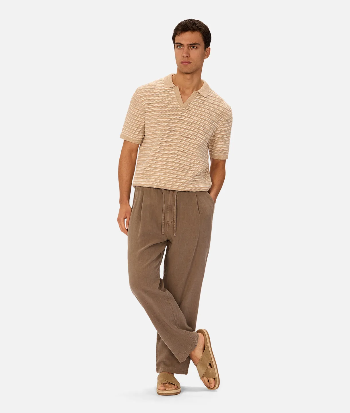 The Matera Polo - Tan/White sold by Industrie Clothing product image thumbnail 2