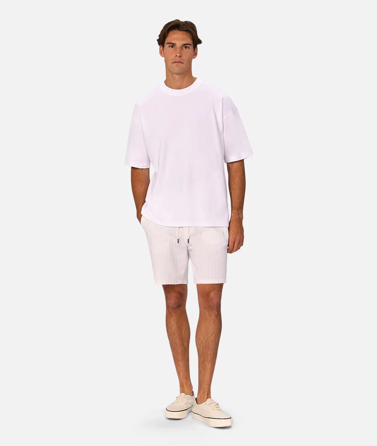 The La Brava Linen Blend Short - Duck Egg/White sold by Industrie Clothing product image thumbnail 2