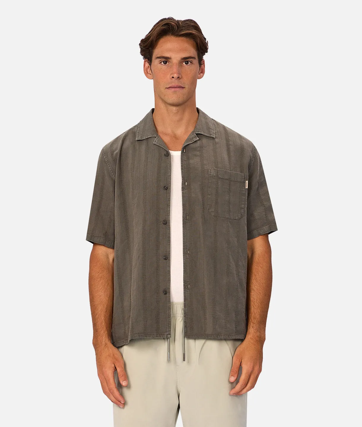 The Andreas Short Sleeve Shirt - Oregano sold by Industrie Clothing