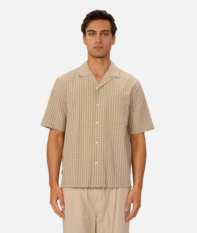 The Sinaloa Short Sleeve Shirt - Olive / Stone sold by Industrie Clothing