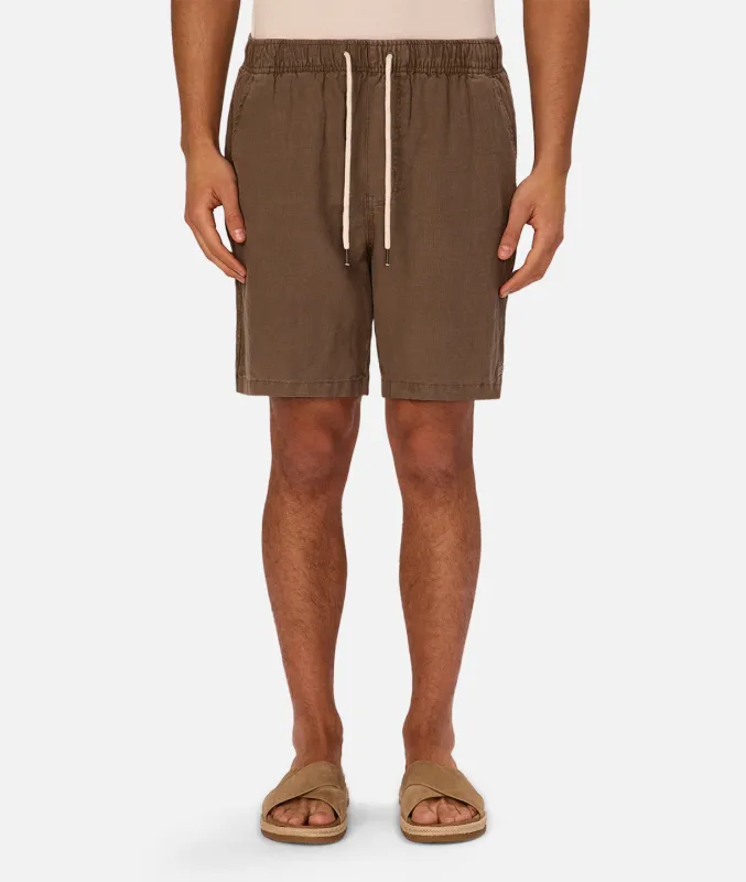The Marina Linen Short - Bark 25 sold by Industrie Clothing