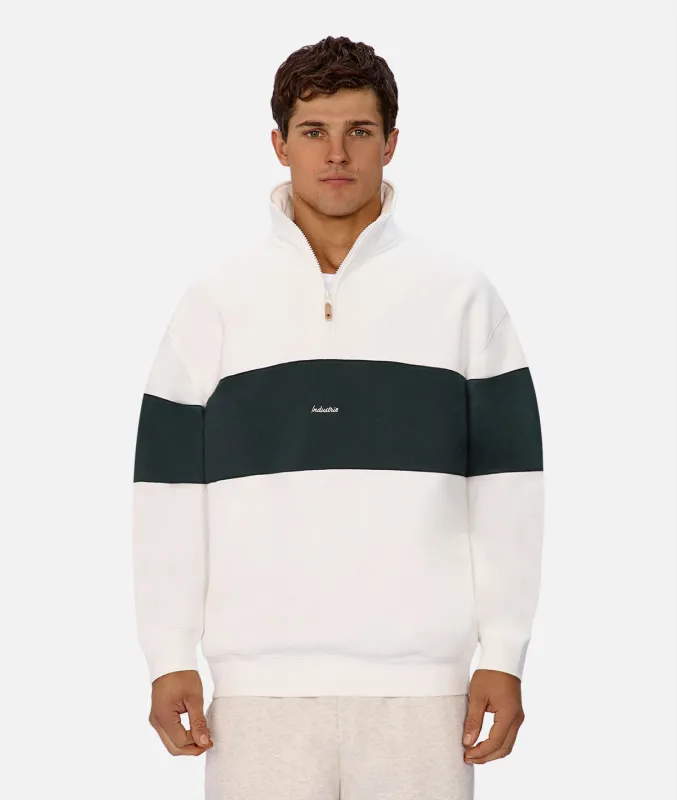 The New Luton Track Top - Off White  / Green sold by Industrie Clothing