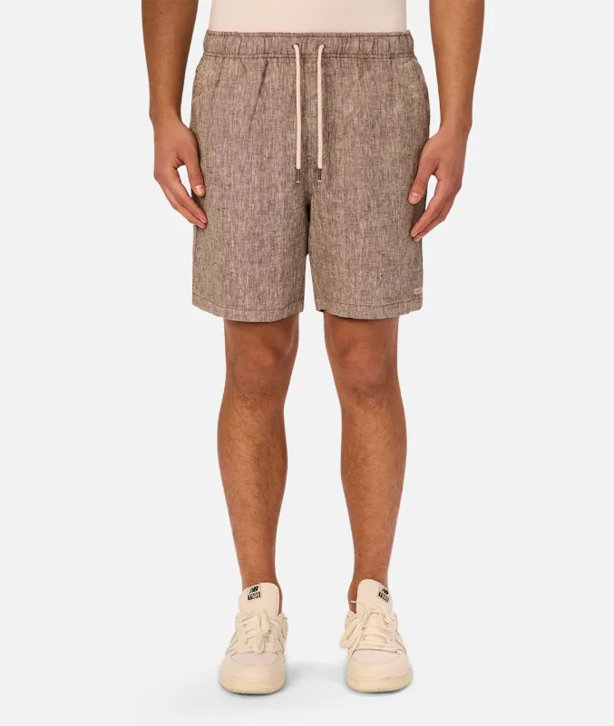 The Marina Linen Short - Brown Melange sold by Industrie Clothing