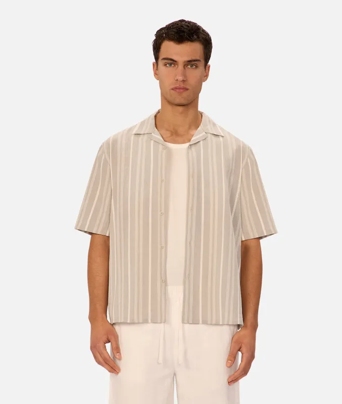 The Manzoni Short Sleeve Shirt - Sage White sold by Industrie Clothing