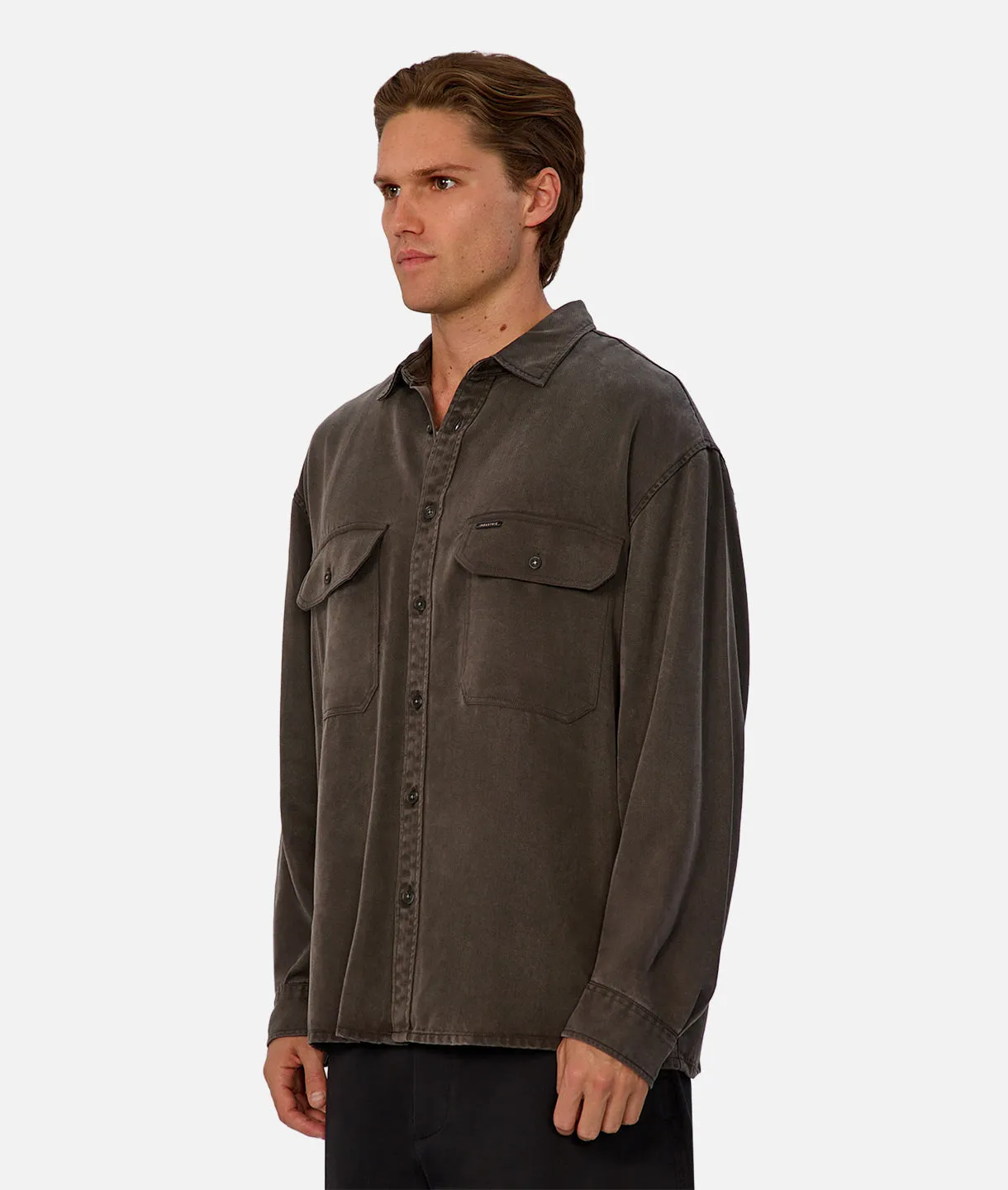 The Stockholm Long Sleeve Shirt - Army 25 sold by Industrie Clothing product image thumbnail 3
