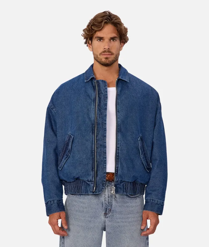 The Tribeca Denim Bomber Jacket  - Indigo sold by Industrie Clothing