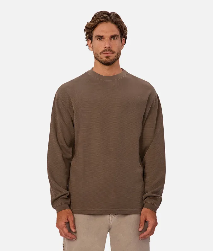 The Marlon Long Sleeve Tee - Mocha sold by Industrie Clothing