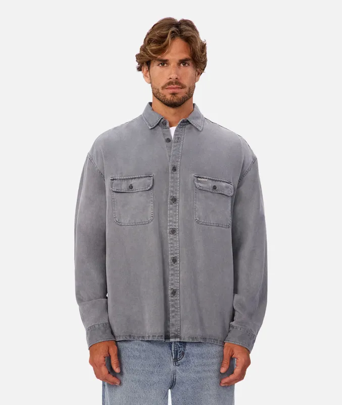 The Stockholm Long Sleeve Shirt - Faded Indigo sold by Industrie Clothing
