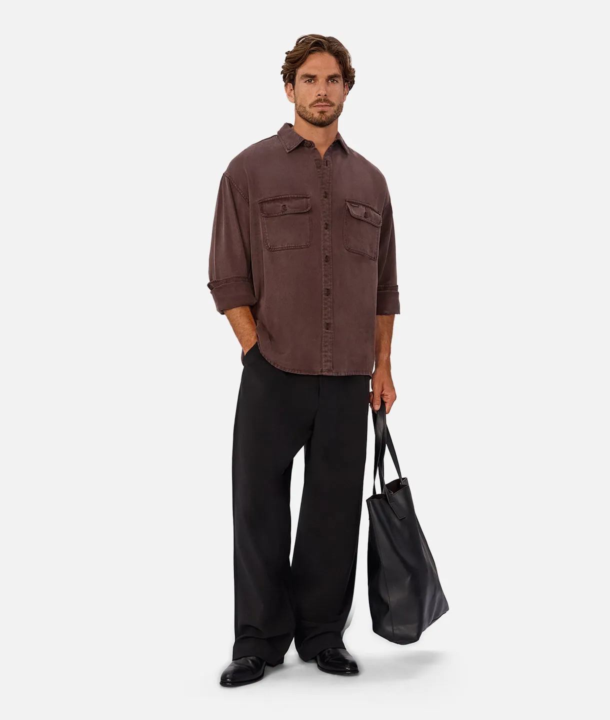 The Stockholm Long Sleeve Shirt - Dark Port sold by Industrie Clothing product image thumbnail 2