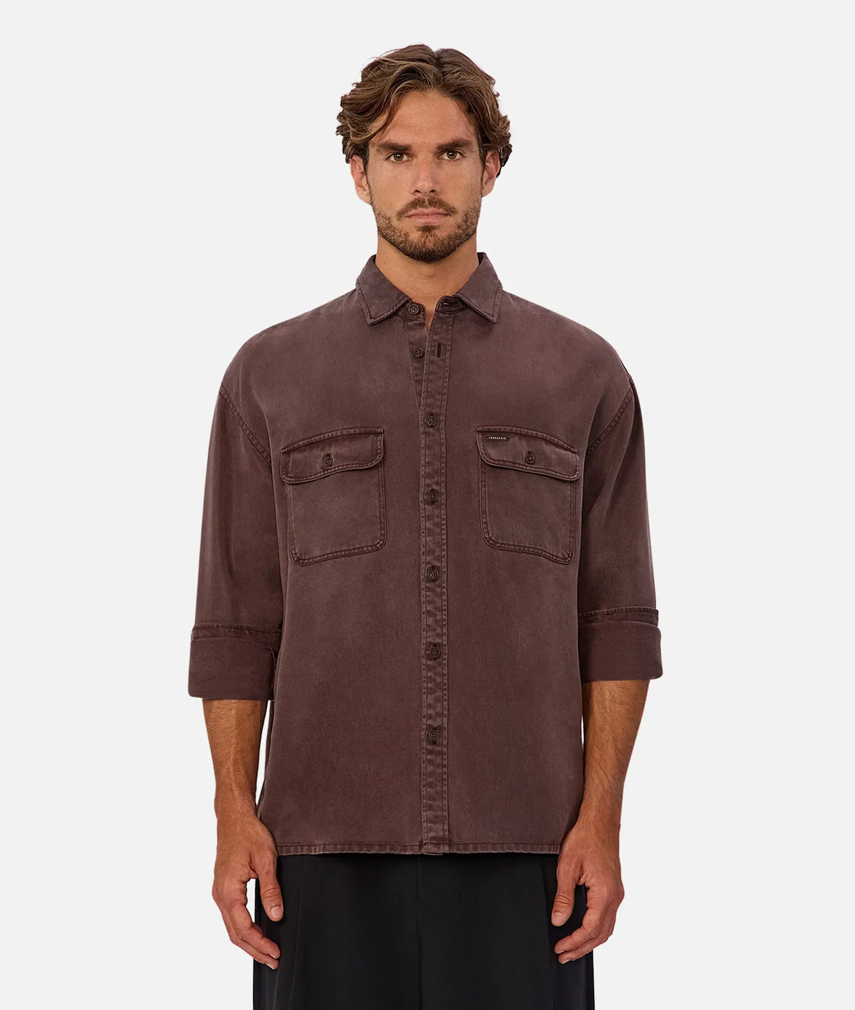 The Stockholm Long Sleeve Shirt - Dark Port sold by Industrie Clothing