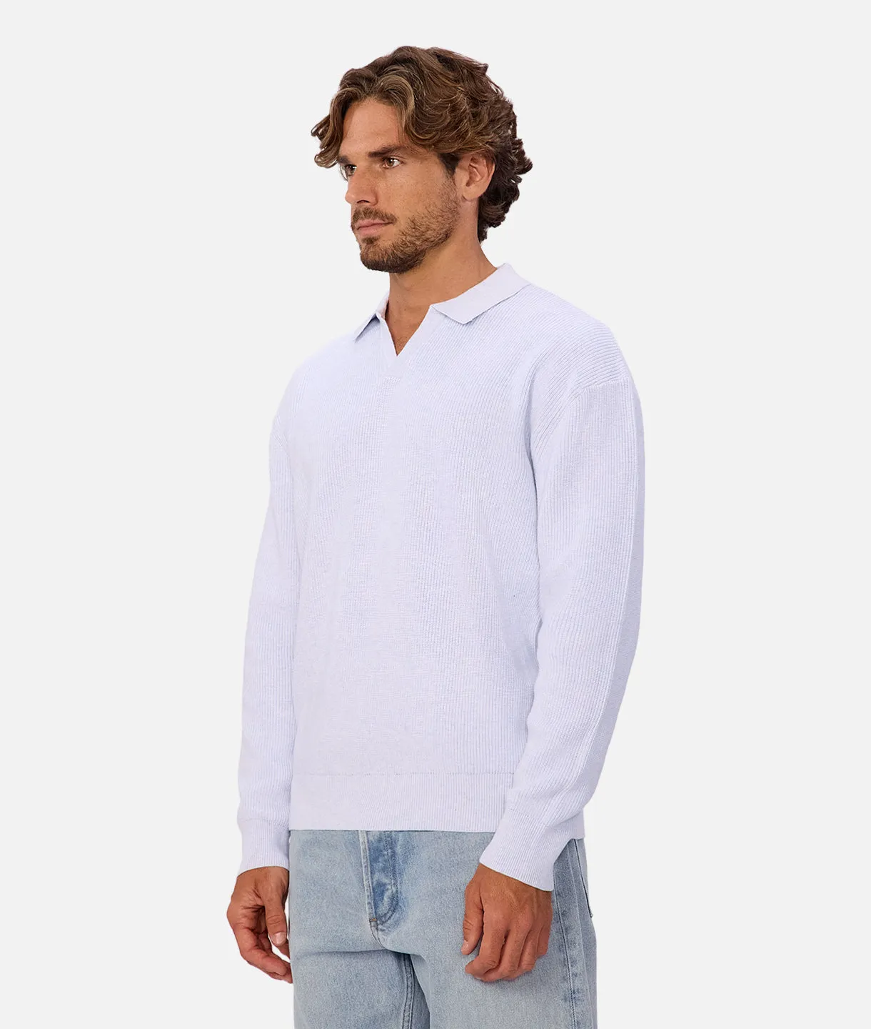 The New England Polo Knit - Light Blue Marle sold by Industrie Clothing product image thumbnail 4