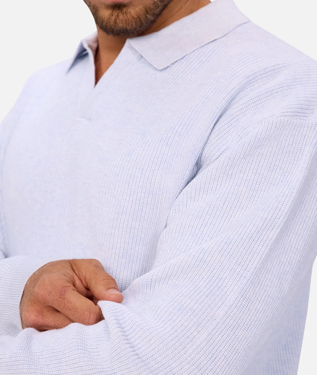 The New England Polo Knit - Light Blue Marle sold by Industrie Clothing product image thumbnail 2