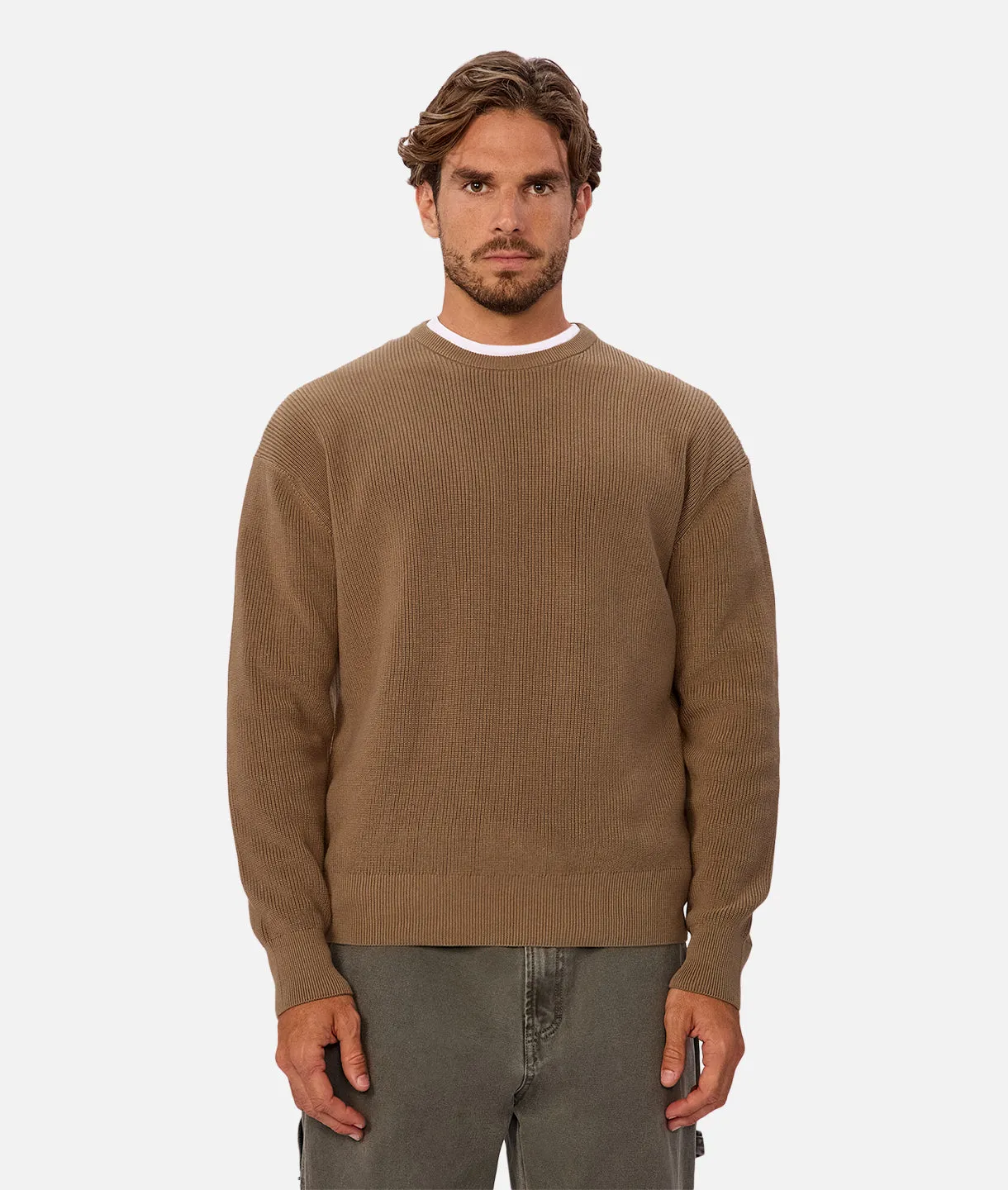 The New England Crew Knit - Acorn sold by Industrie Clothing