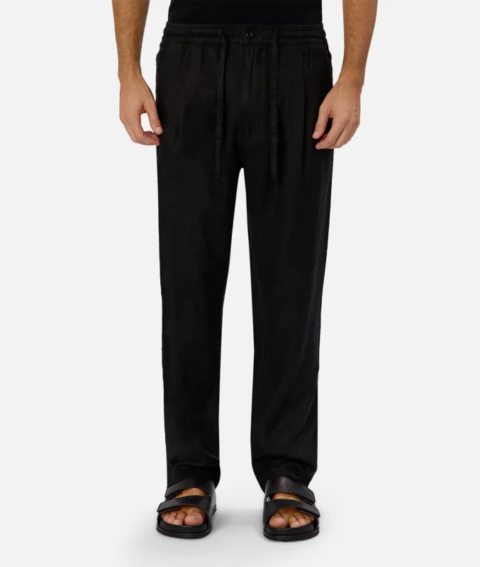 The New Capri Linen Pant - YD Black sold by Industrie Clothing