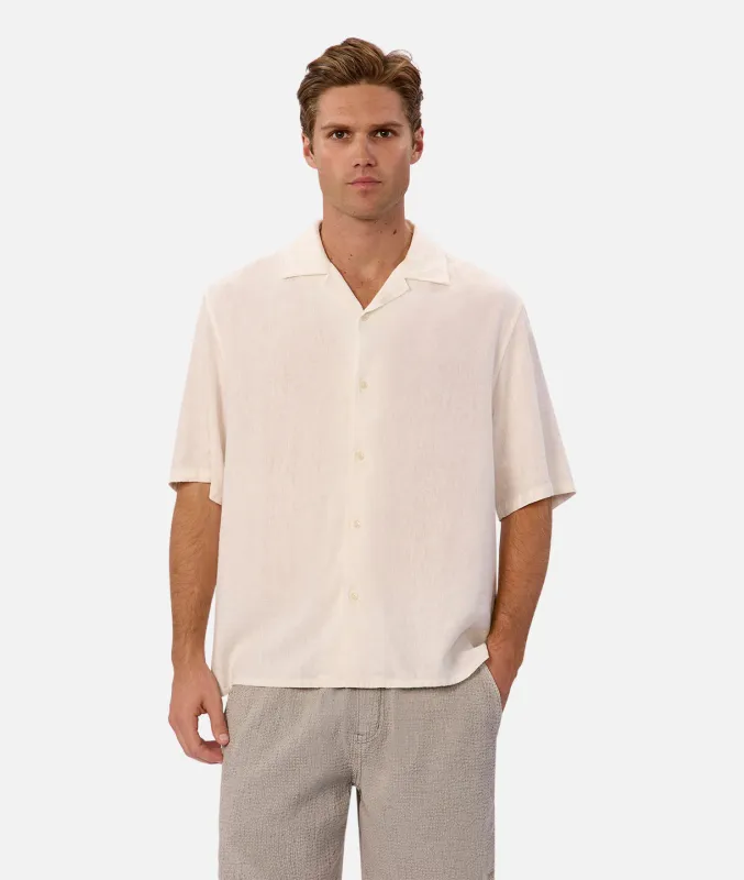 The Havana Short Sleeve Shirt - White sold by Industrie Clothing