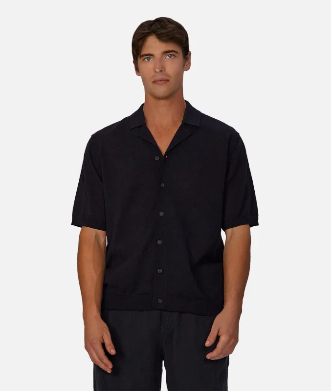 The Dali Short Sleeve Shirt - Navy sold by Industrie Clothing