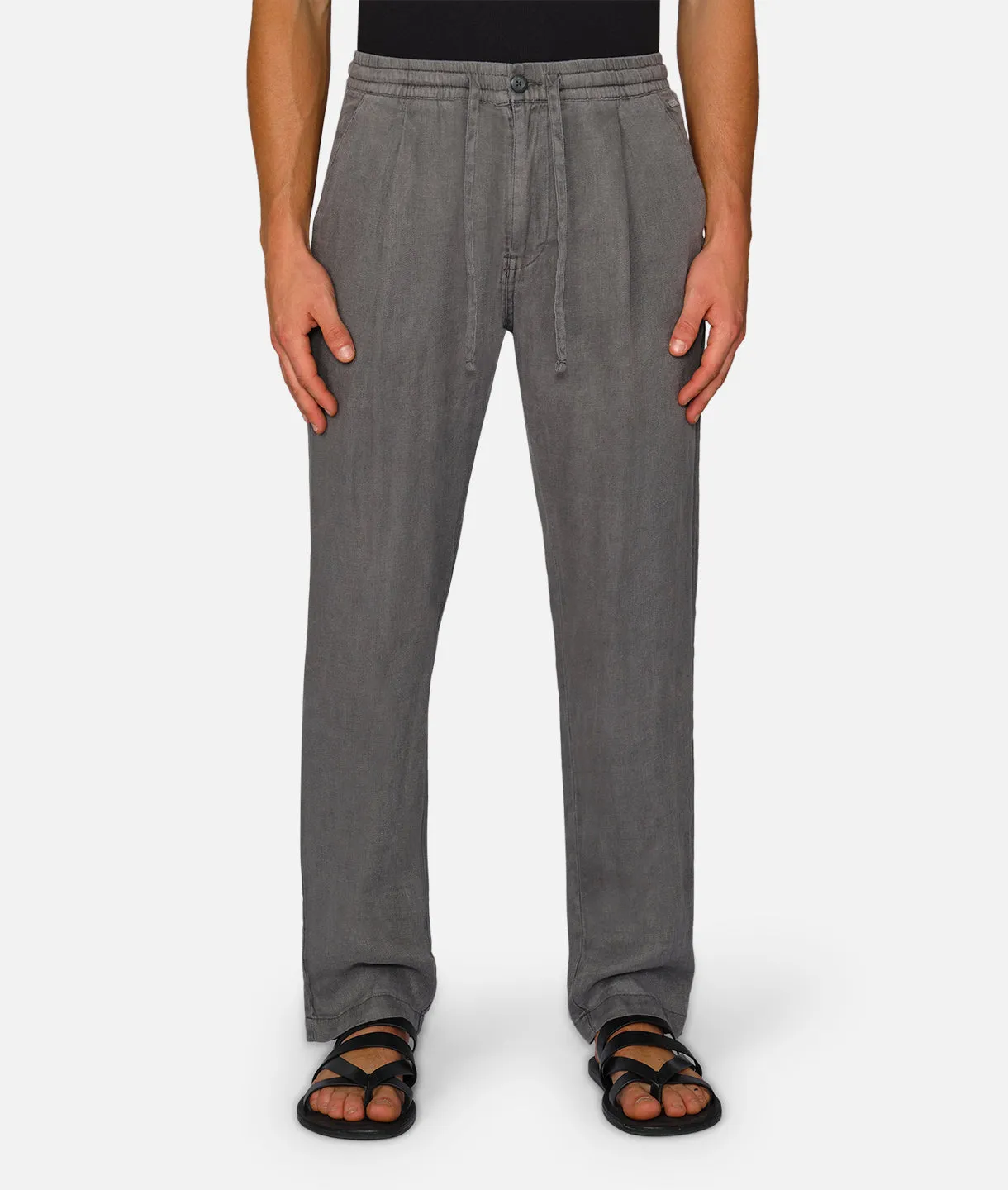 The Capri Linen Pant - Gunmetal sold by Industrie Clothing