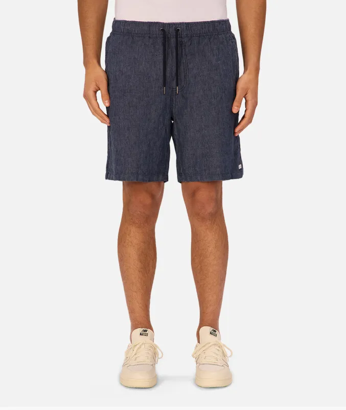 The Marina Linen Short - Indigo sold by Industrie Clothing