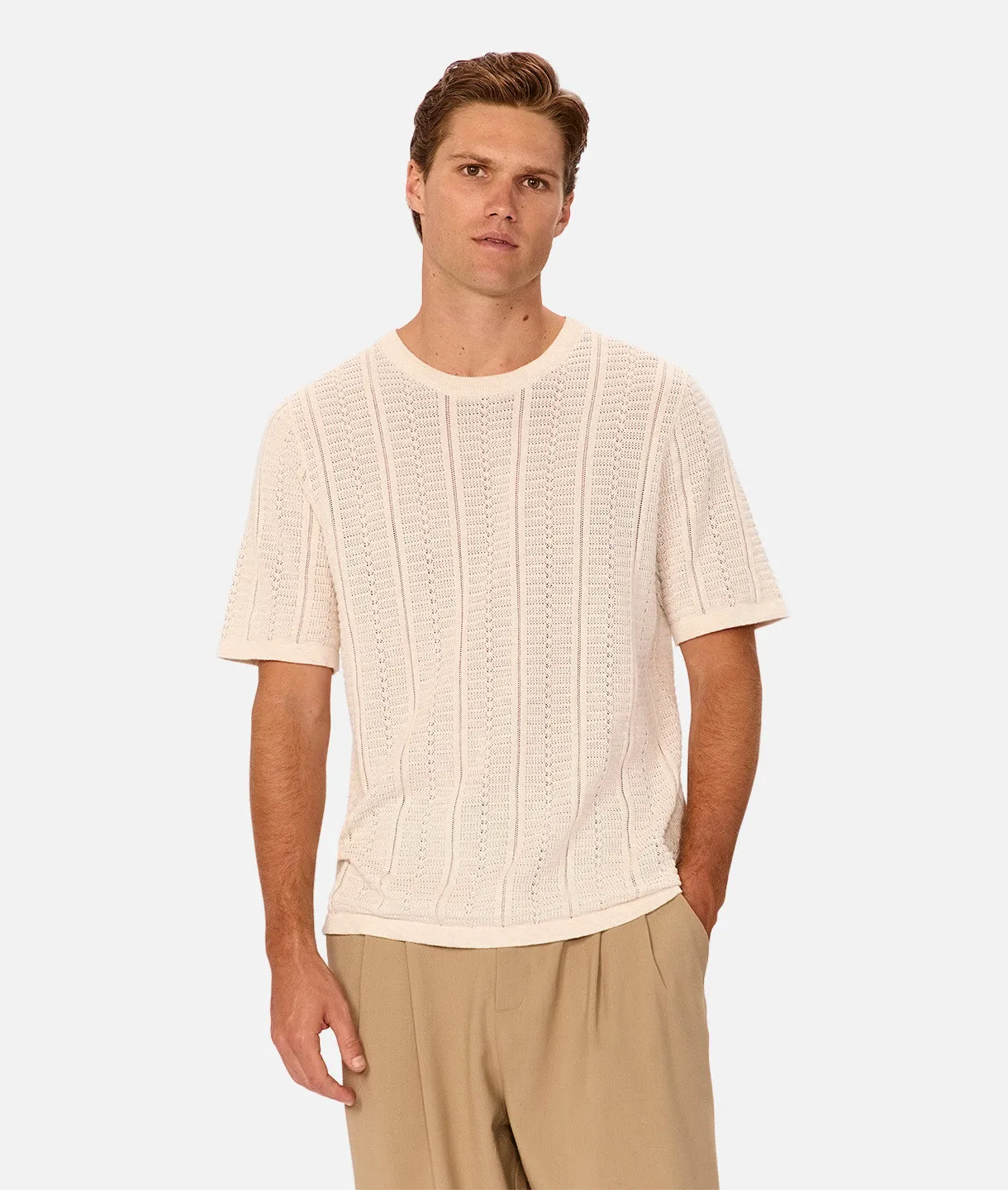 The Nimes Tee - Chalk Marle sold by Industrie Clothing