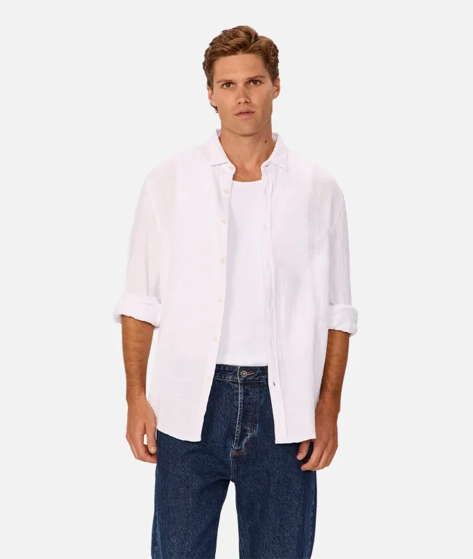 The Seguro Long Sleeve Shirt - Off White sold by Industrie Clothing