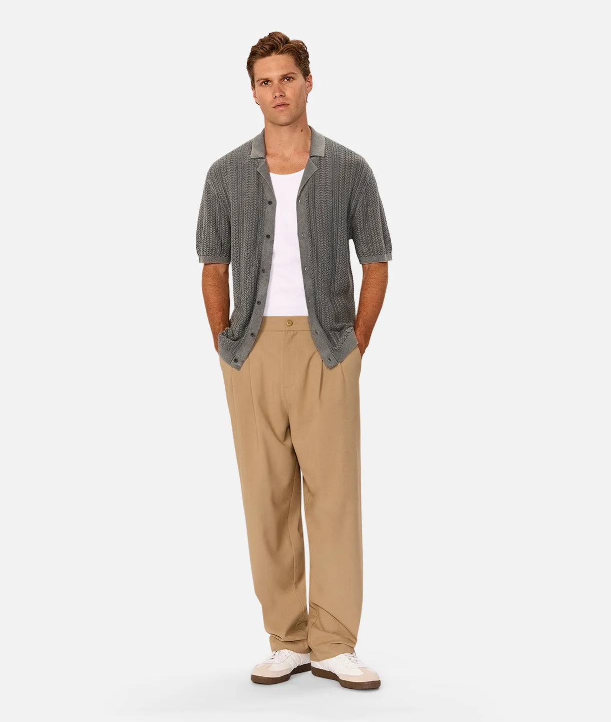 The Washed Alessio Short Sleeve Shirt - Gunmetal sold by Industrie Clothing product image thumbnail 3