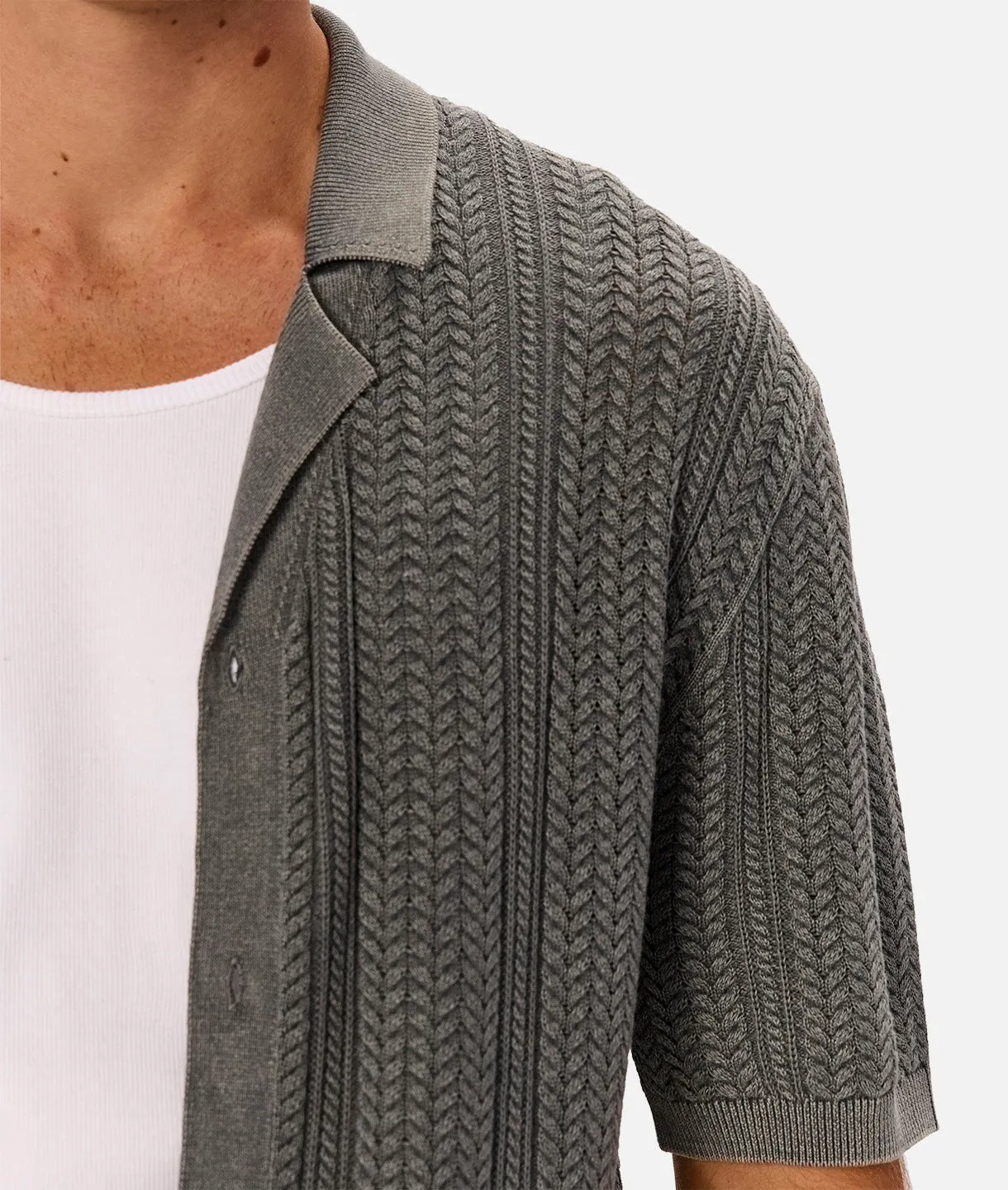 The Washed Alessio Short Sleeve Shirt - Gunmetal sold by Industrie Clothing product image thumbnail 2