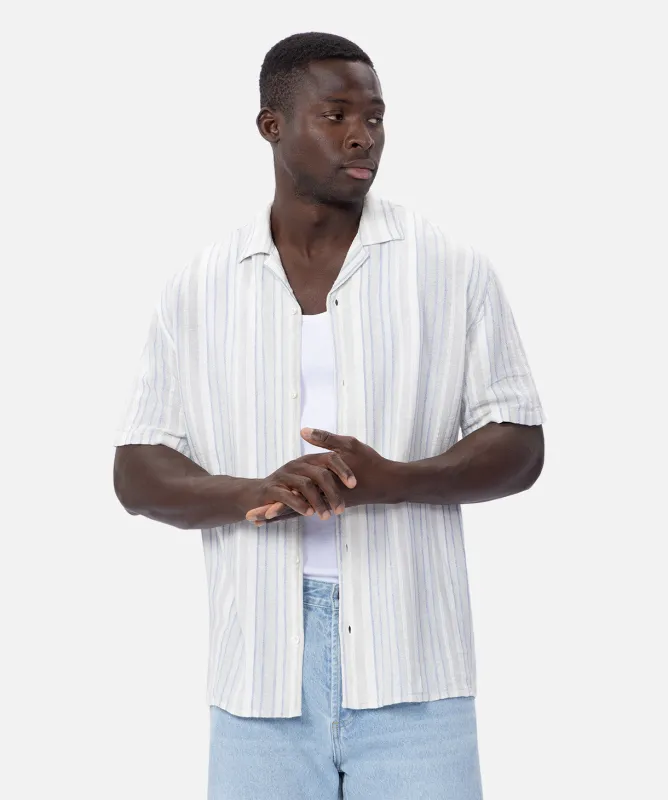 The Livorno Linen Short Sleeve Shirt - Stone Multi sold by Industrie Clothing
