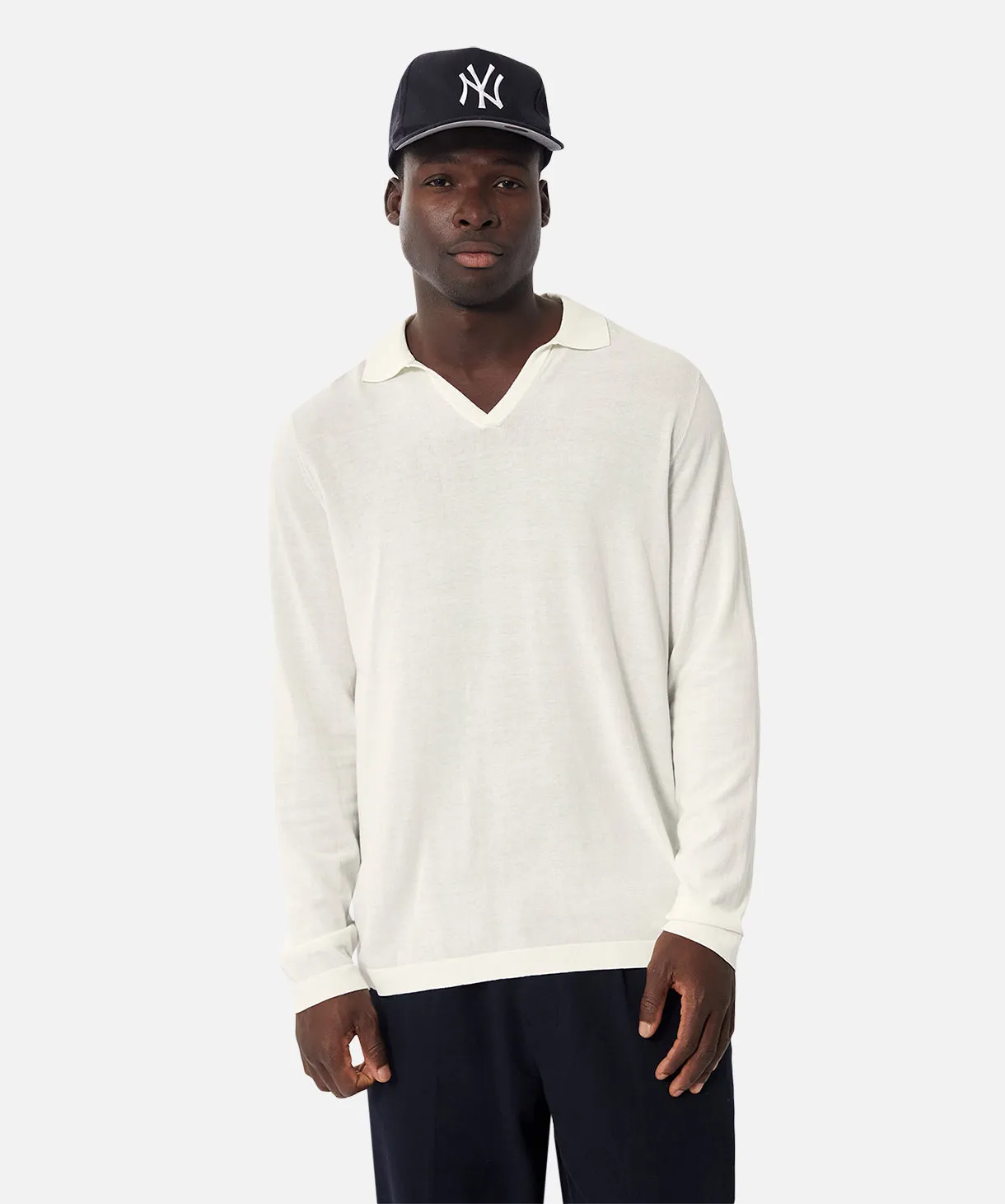 The Calille Long Sleeve Polo - Chalk sold by Industrie Clothing