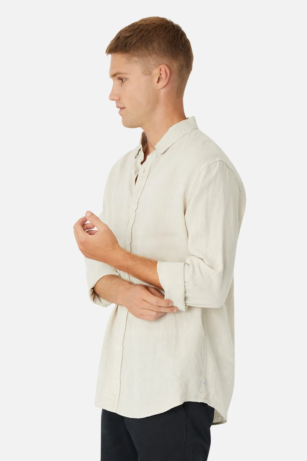 The Tennyson Linen Long Sleeve Shirt - Oatmeal sold by Industrie Clothing product image thumbnail 5