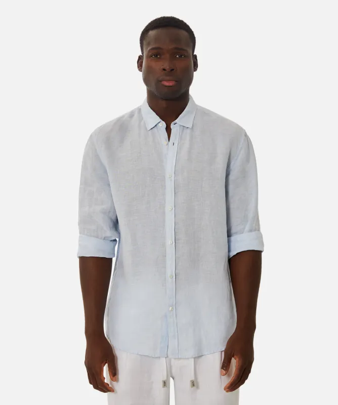 The Tennyson Linen Long Sleeve Shirt - Sky sold by Industrie Clothing