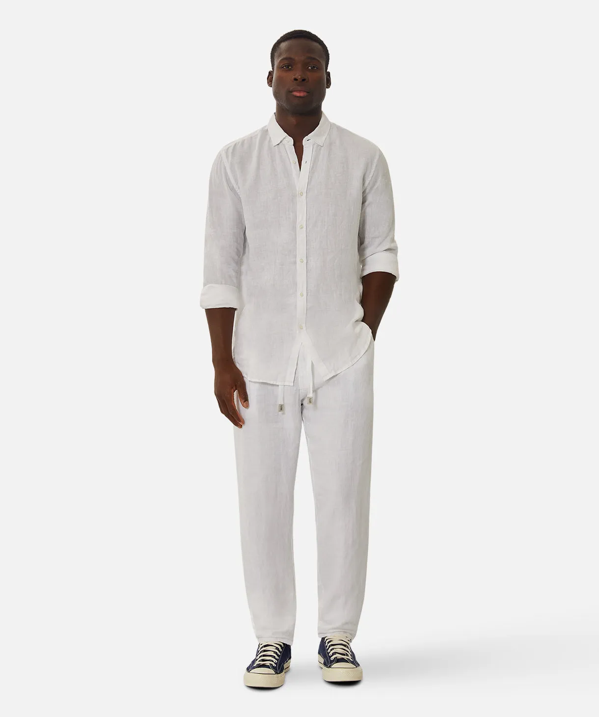 The Tennyson Linen Long Sleeve Shirt - White sold by Industrie Clothing product image thumbnail 2