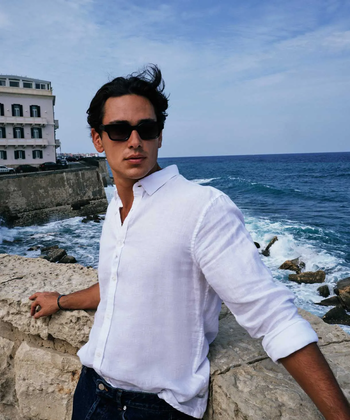 The Tennyson Linen Long Sleeve Shirt - White sold by Industrie Clothing product image thumbnail 3