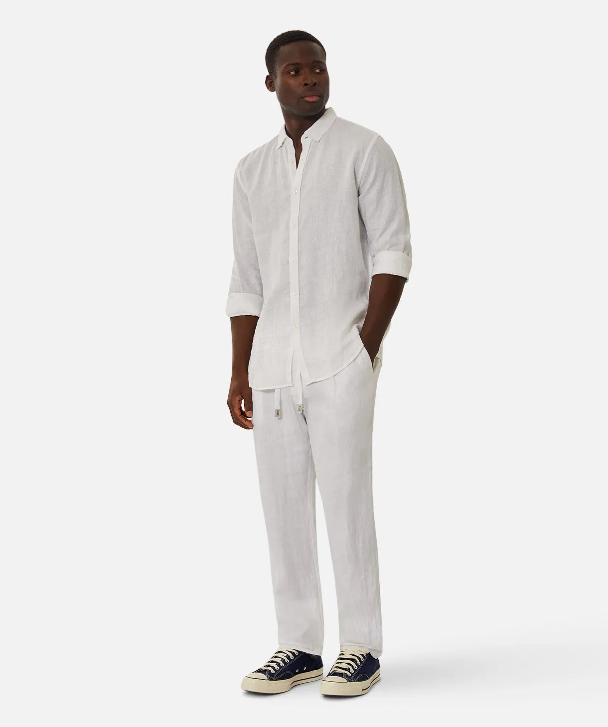 The Tennyson Linen Long Sleeve Shirt - White sold by Industrie Clothing product image thumbnail 4