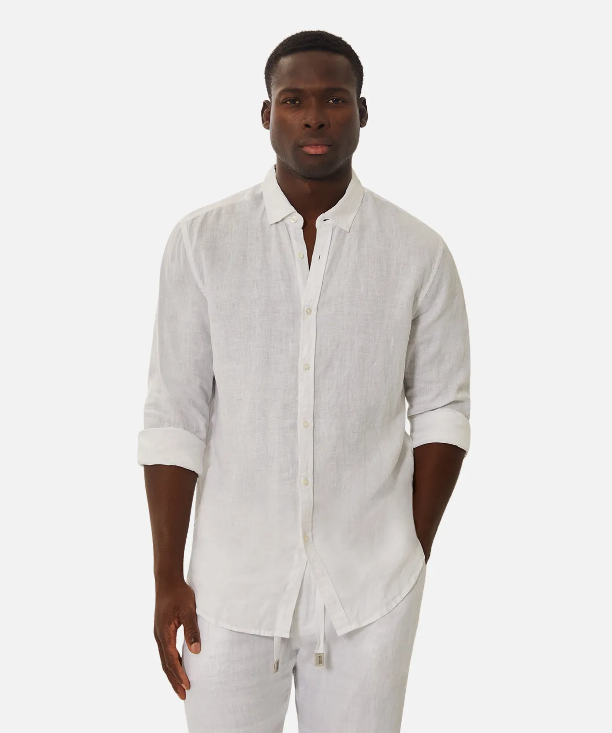 The Tennyson Linen Long Sleeve Shirt - White sold by Industrie Clothing