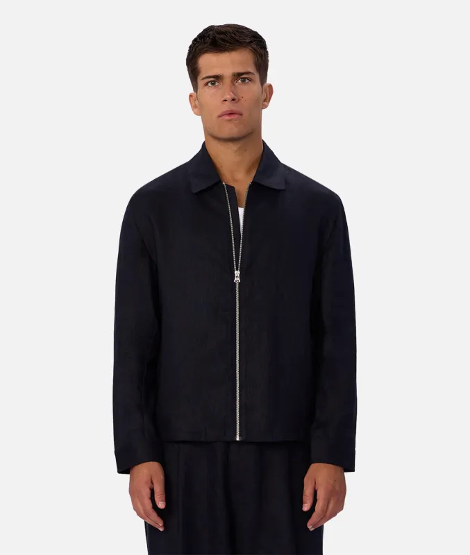 The Linen Lusso Bomber - Ink made by Industrie Clothing