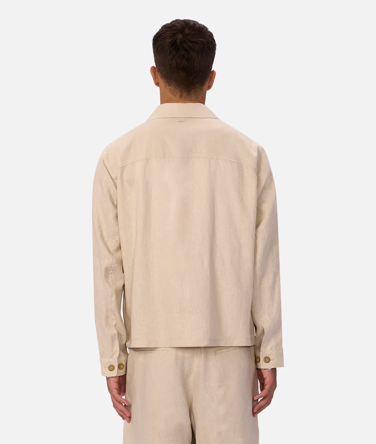 The Linen Lusso Bomber - Bone sold by Industrie Clothing product image thumbnail 4