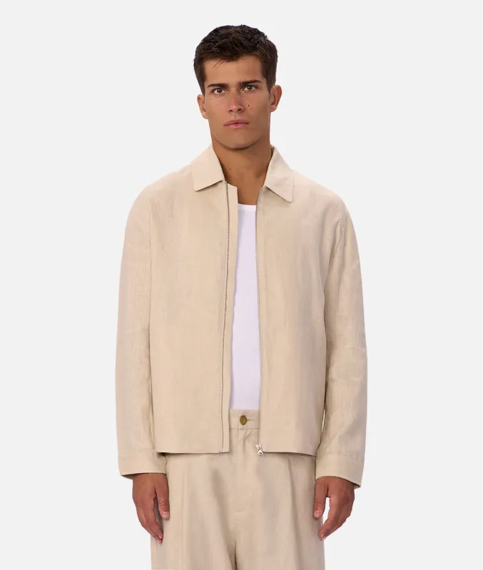 The Linen Lusso Bomber - Bone made by Industrie Clothing
