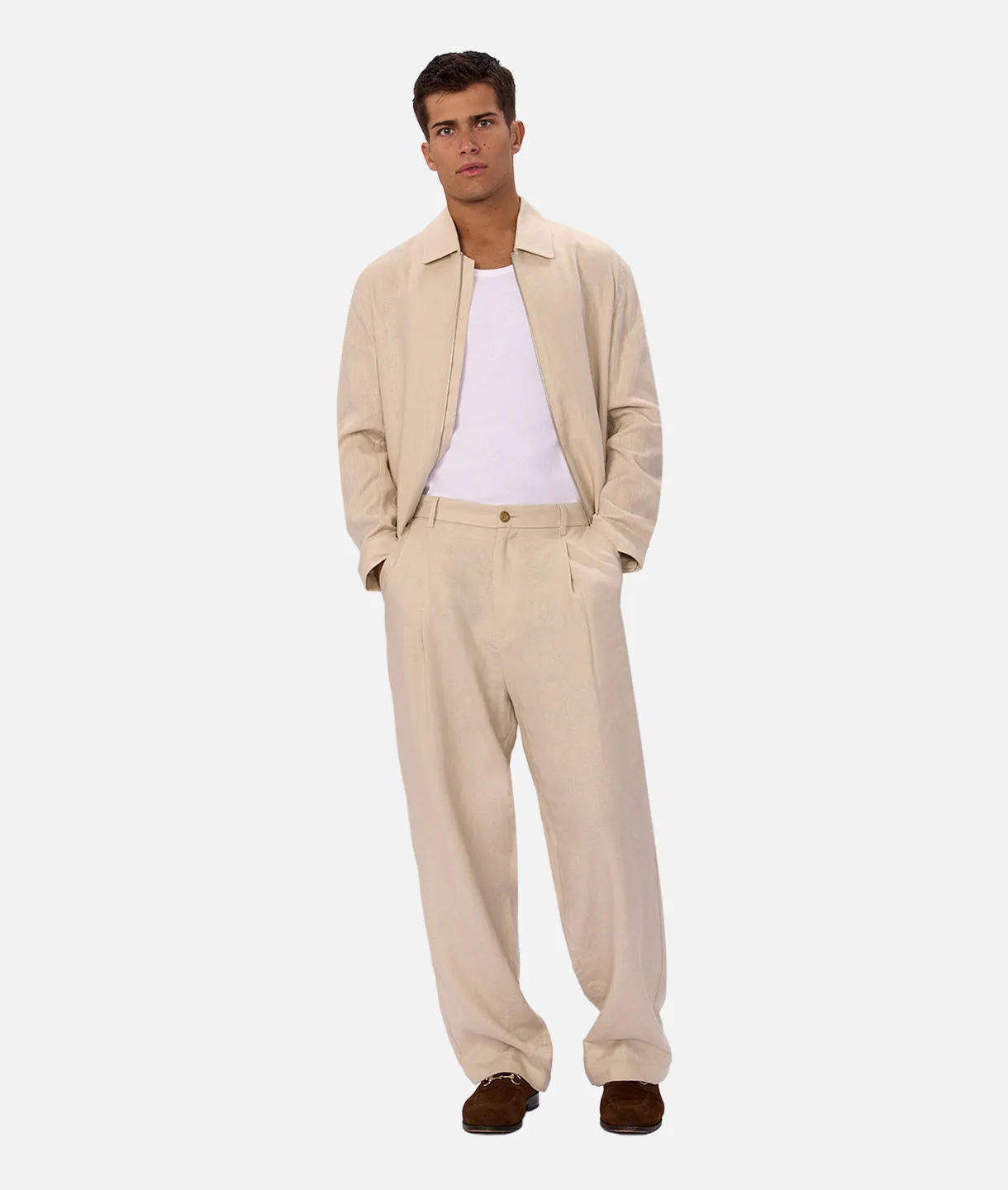 The Linen Lusso Bomber - Bone sold by Industrie Clothing product image thumbnail 2