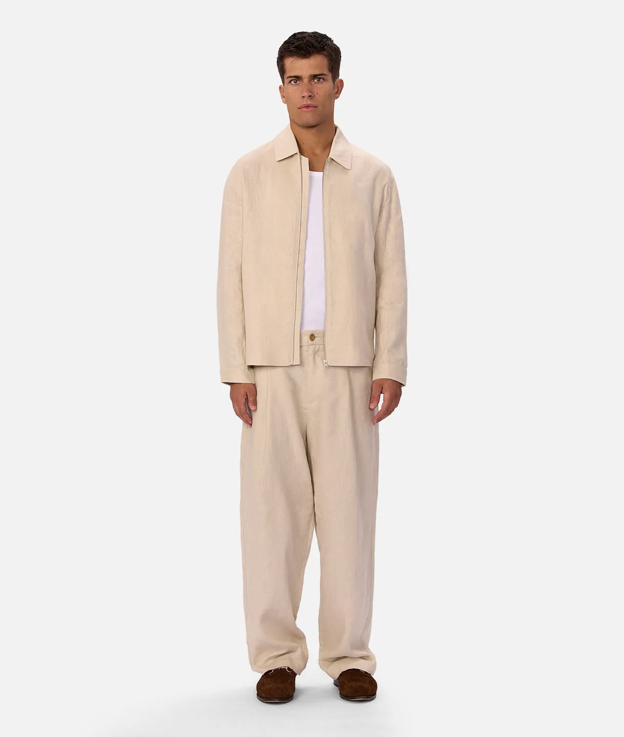 The Linen Lusso Bomber - Bone sold by Industrie Clothing product image thumbnail 5
