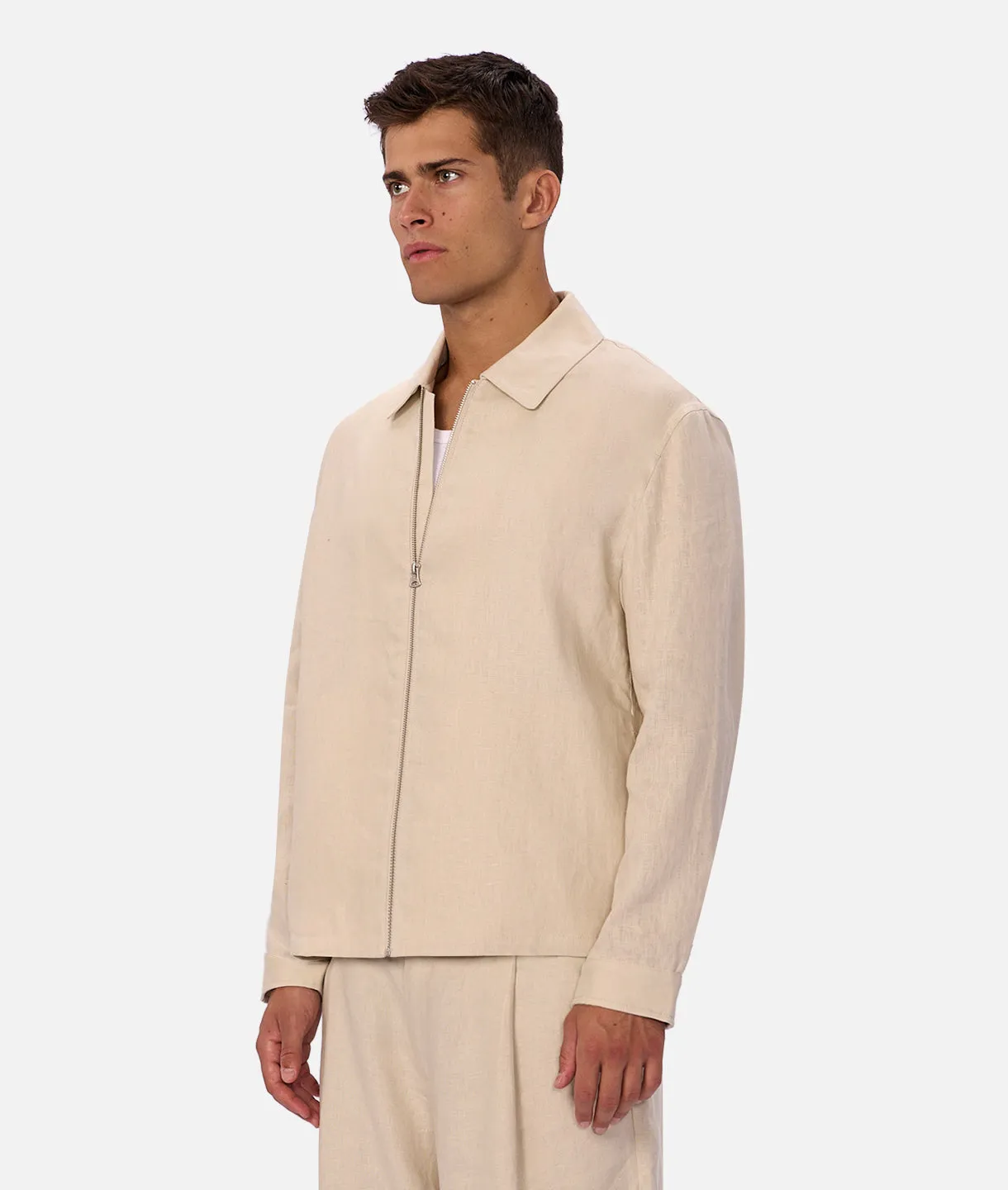 The Linen Lusso Bomber - Bone sold by Industrie Clothing product image thumbnail 3