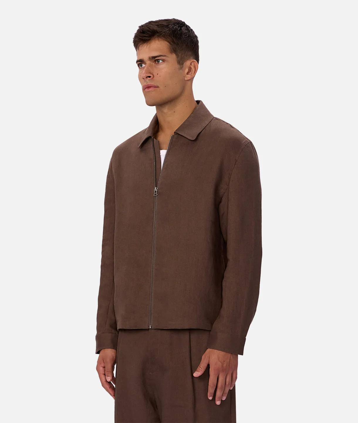 The Linen Lusso Bomber - Chestnut 25 sold by Industrie Clothing product image thumbnail 3