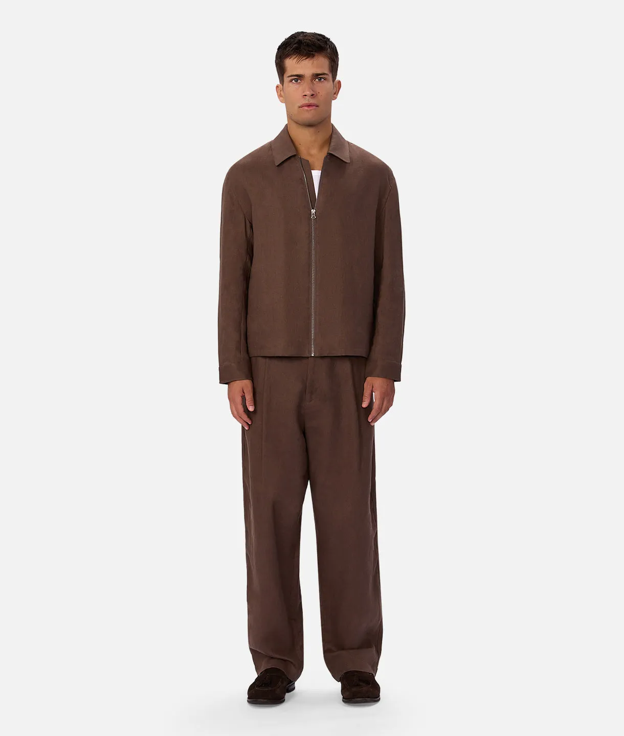 The Linen Lusso Bomber - Chestnut 25 sold by Industrie Clothing product image thumbnail 5