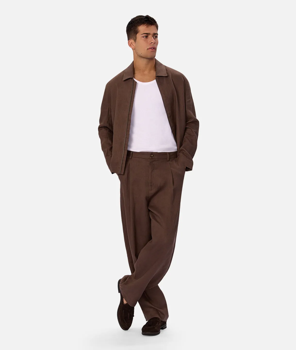 The Linen Lusso Bomber - Chestnut 25 sold by Industrie Clothing product image thumbnail 2