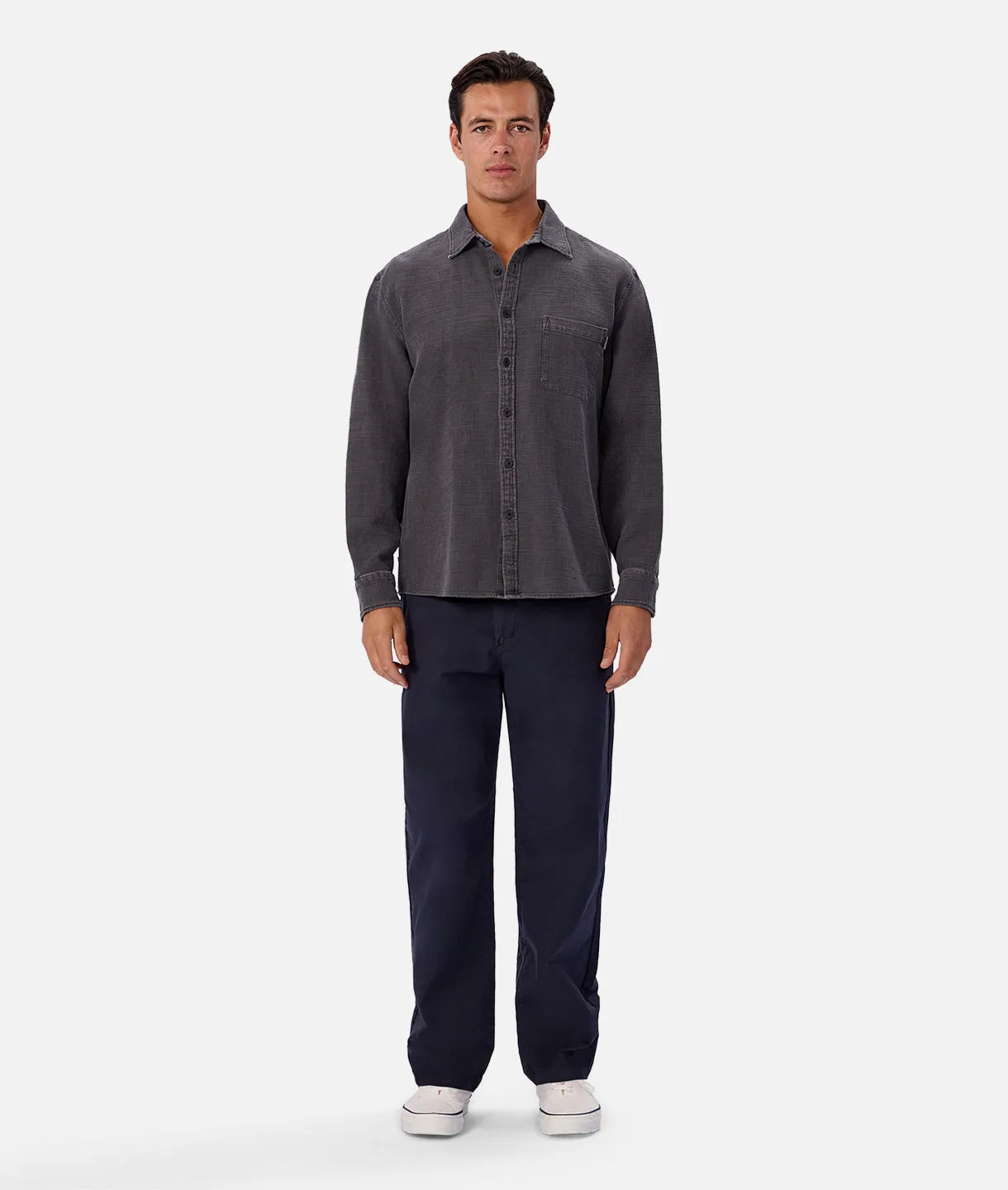 The Lisbon Long Sleeve Shirt - Asphalt sold by Industrie Clothing product image thumbnail 5