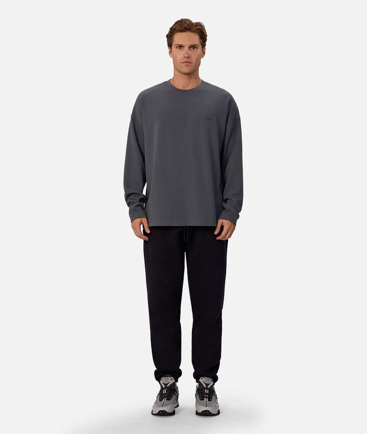 The Ribbed Tech Long Sleeve Tee - Iron sold by Industrie Clothing product image thumbnail 5
