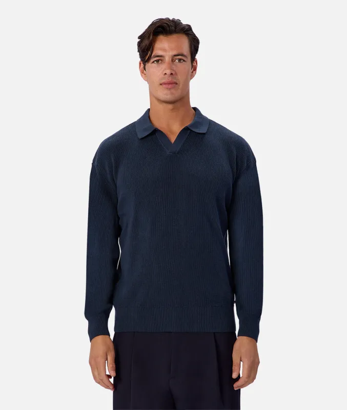 The New England Polo Knit - Petrol 26 made by Industrie Clothing
