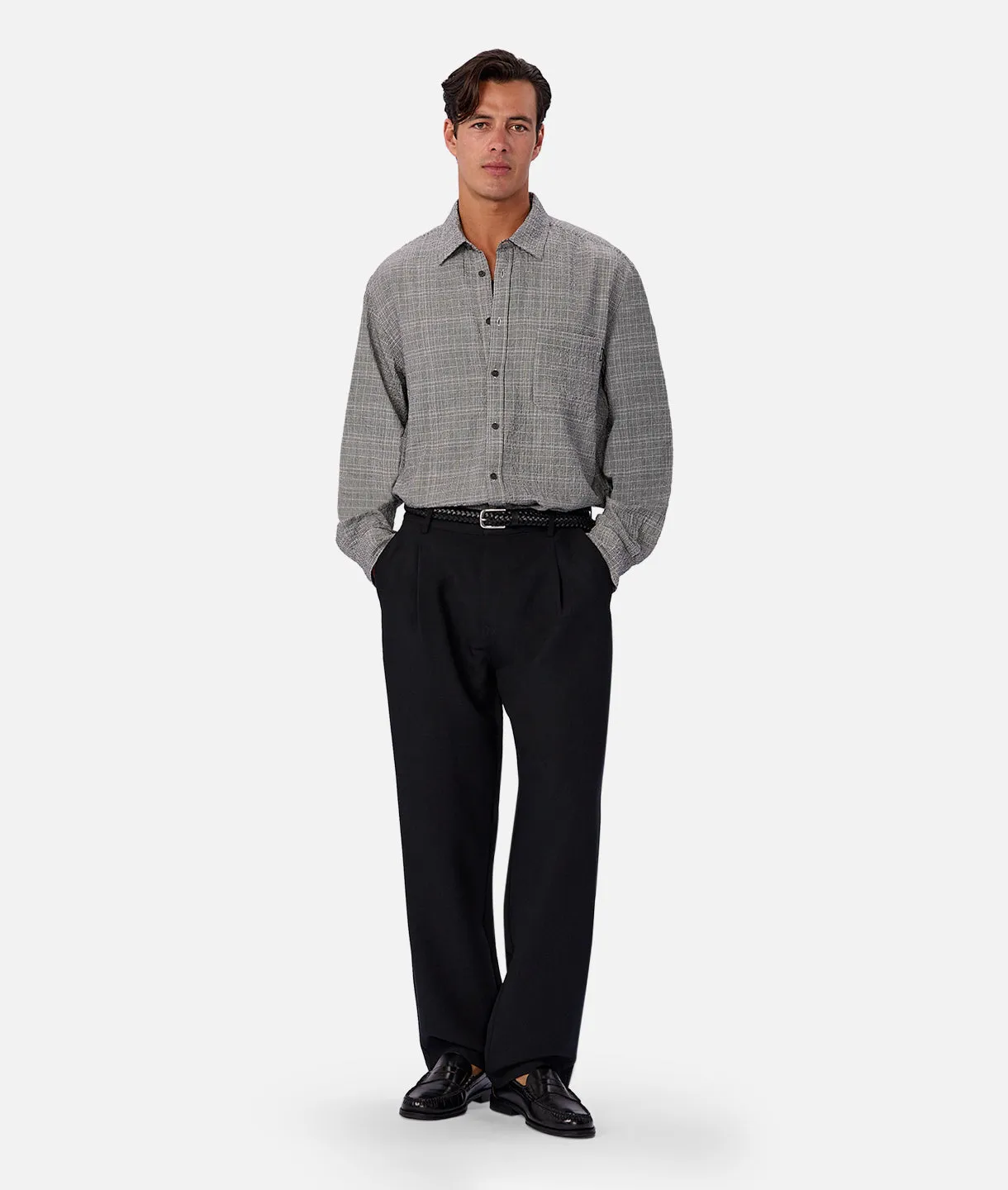 The Cooper Long Sleeve Shirt - Black White sold by Industrie Clothing product image thumbnail 2