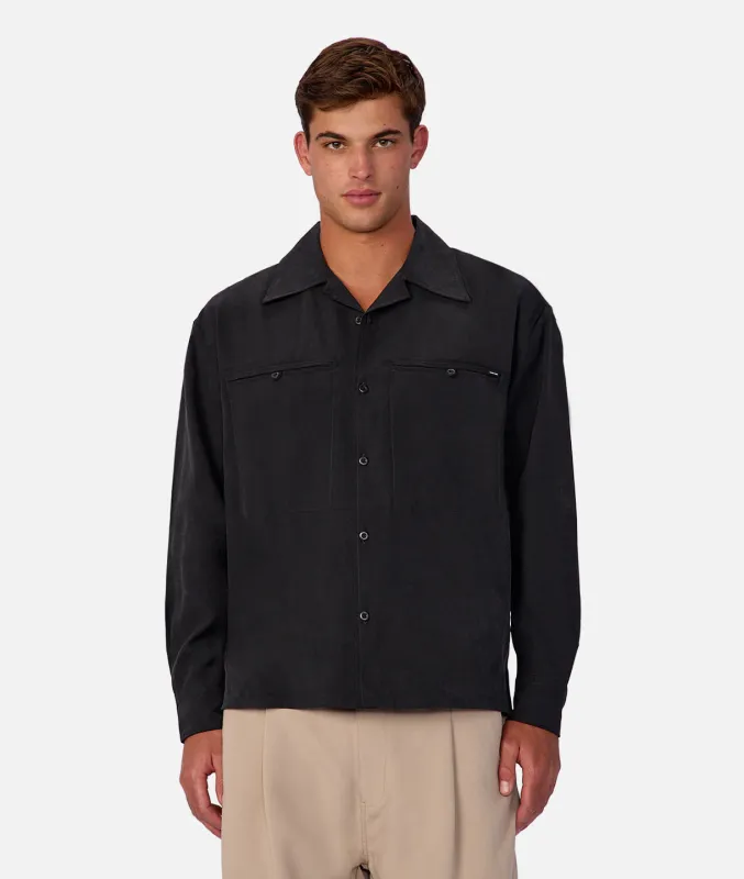 The Miami Long Sleeve Shirt - Black made by Industrie Clothing