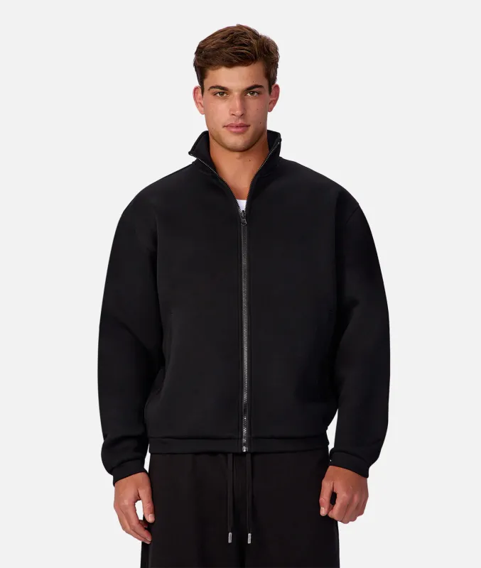The Zip Thru Tech Syracuse Top - Solid Black made by Industrie Clothing